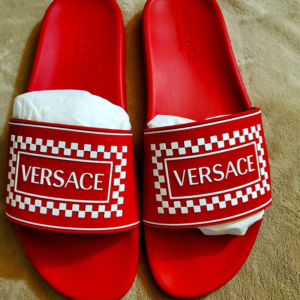 Versace 90s Vintage logo rubber slides